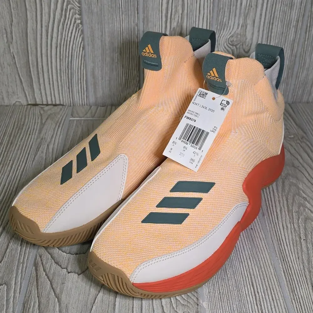 Adidas N3XT L3V3L 2020 Chalk White Solar Gold Orange High-Top Sneakers Men 9 NWT